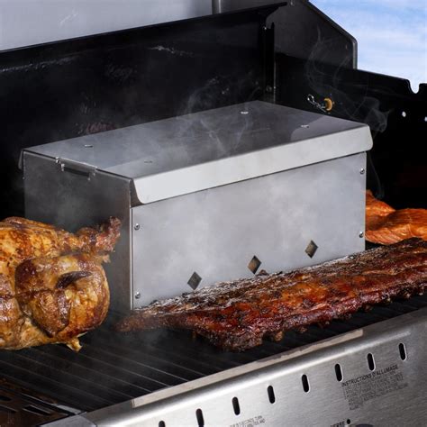 stainless steel gas grill v smoker box|stainless steel meat smoker.